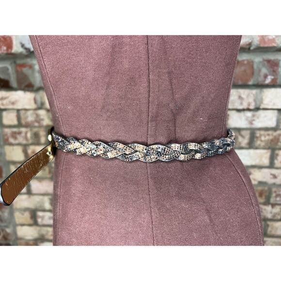 Nine west belt braided sparkly animal print y2k bronze black gold - Picture 10 of 12